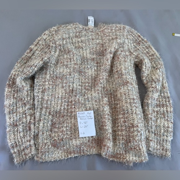 Maurices Sweater Womens Sz M Chunky Knit Cardigan Long Sleeve Shimmer Open Front - Picture 9 of 9